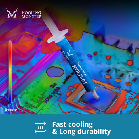 KOLD-01, High Performance Silicone Thermal Paste for Cooling All CPU/Heatsinks, Silicone Paste Designed for Easy Spreading, Inc. Gloves & Cleaning...