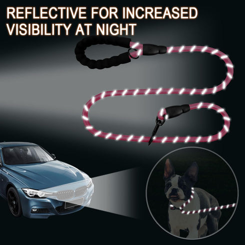BARKBAY Dog Leashes for Large Dogs Heavy Duty Dog Leash 4/5/6 FT with Comfortable Padded Handle and Highly Reflective Threads for Medium Large Dog...