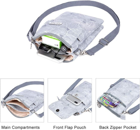 Canvas Small Crossbody Bags Cell Phone Purse Wallet Shoulder Bag for Women Teen Girls...
