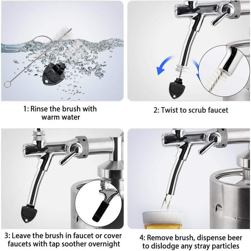 MRbrew Beer Faucet Cap & Plug Covers 15 Pack Beer Tap Cap Plug Brush, Draft Beer Faucet Rubber Soother Sanitary Covers, Cleaning Brush Cleaning Ta...