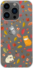 Compatible for iPhone 13 Pro Max Case (6.7 inch), Cute Cat Design with Autumn Leaves Pattern Fall Animal Style Transparent Soft TPU Protective Cle...