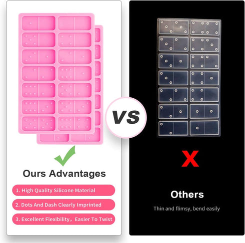 2PCS/Set Professional Size Domino Mold for Resin Casting, Silicone Game Mould, Super Shiny Epoxy Resin Molds...