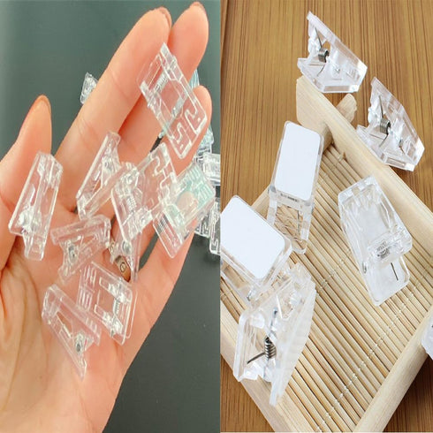 JAMMY 30 PCS Self Adhesive Clips Wall Tapestry Clips Sticky Clips Plastic Photo Clips Small Hanging Spring Clips for Poster Photo Wall Teacher Stu...