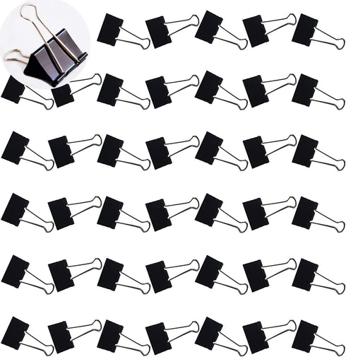 40 Pack Medium Binder Clips, 32mm 1-1/4 Inch Paper Binder Clips Clamps, Medium Clamps Office Supplies for Teachers Students School Office Business...