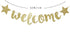 Welcome Little One Glitter Banner, Pre-strung Baby Shower Banner, Gender Reveal Party Decor (Gold)...