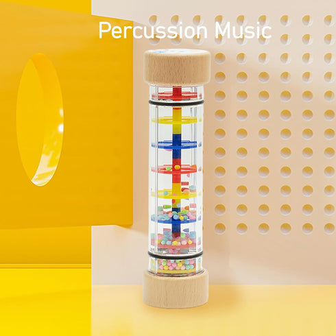 Rainmaker - 9 inch Wooden Rain Stick Montessori Toys for Babies 6 Months, Rattle Shaker Sensory Developmental, Raindrops Musical Instrument Rain S...