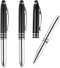 PATIKIL Ballpoint Pen with Stylus Tip and LED Flashlight, 3 Pack 3 in 1 Metal Pen Black Ink 1.0mm Medium Point Stylus Pen for Touch Screens, Black...