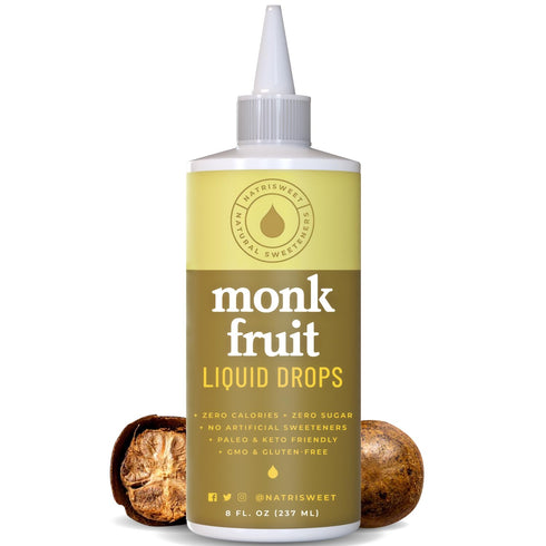 Natrisweet Liquid Monk Fruit Sweetener Drops, 8 fl oz, Pure Monkfruit Drops Without Erythritol, No Fillers, Zero Calorie, Keto Syrup, Liquid Monk ...