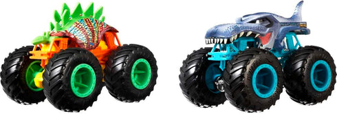 Hot Wheels Monster Trucks Toy Trucks 2-Pack, Demolition Doubles Set of 2 Vehicles in 1:64 Scale, for Kids & Collectors (Styles May Vary)...