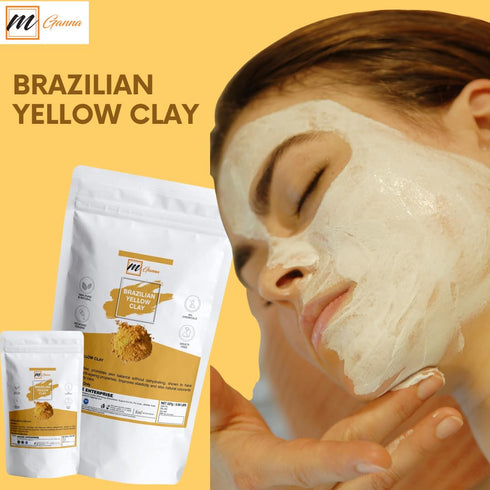 100% Natural Brazilian Yellow Clay Powder for Anti-Ageing & Skin firming, Creams and Soap Making 0.5 Lbs / 227 GMS...