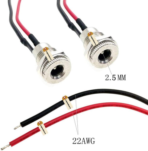 Lsgoodcare 10Pack 5.5 x 2.5 MM 10A DC Power Jack Socket Dc-099 30V Threaded Female Mount Connector Adapter with 3.94Ich 18Awg Cable...