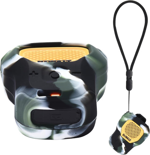 Protective Cover Compatible with DEWALT Wearable Bluetooth Speaker - Portable Silicone Water-Resistant Carrying Case with Lanyard...