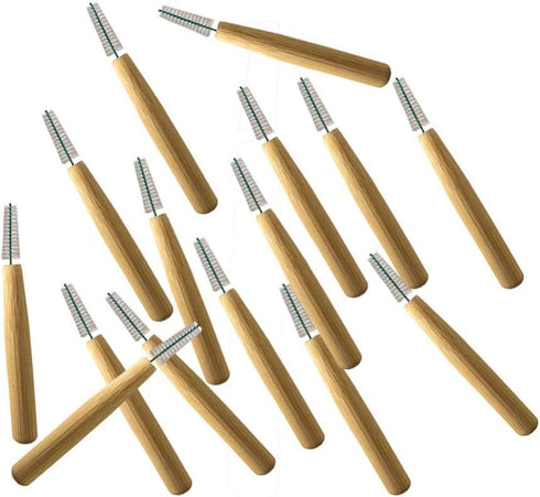 50 PCS Interdental Brush Bamboo Braces Brush Tooth Flossing Head Oral Flosser Cleaners Tooth Cleaning Tools...