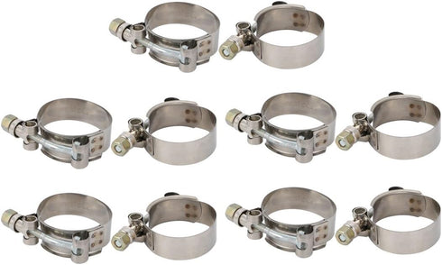 uxcell 10 Pcs 43mm-51mm Stainless Steel T-Bolt Hose Clamp for Fuel Pump Filter Plumbing...