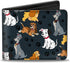Buckle-Down Men's Wallet, Bifold, Group Collage Paws Gray Black, Vegan Leather, Disney Dogs Collection, 4.0" x 3.5"...