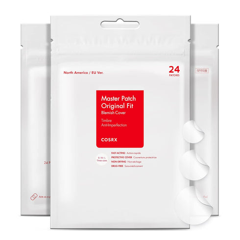 COSRX Acne Pimple Patch Absorbing Hydrocolloid Original 3 Size Patches for Blemishes and Zits Cover, Spot Stickers for Face and Body, Not Tested o...