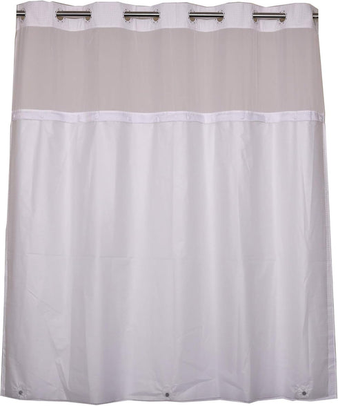 River Dream 2 Pack Snap in Shower Curtain Liner Replacements 70 x 54, White, with Magnets ?Removable Liner ?Plastic(PEVA)...