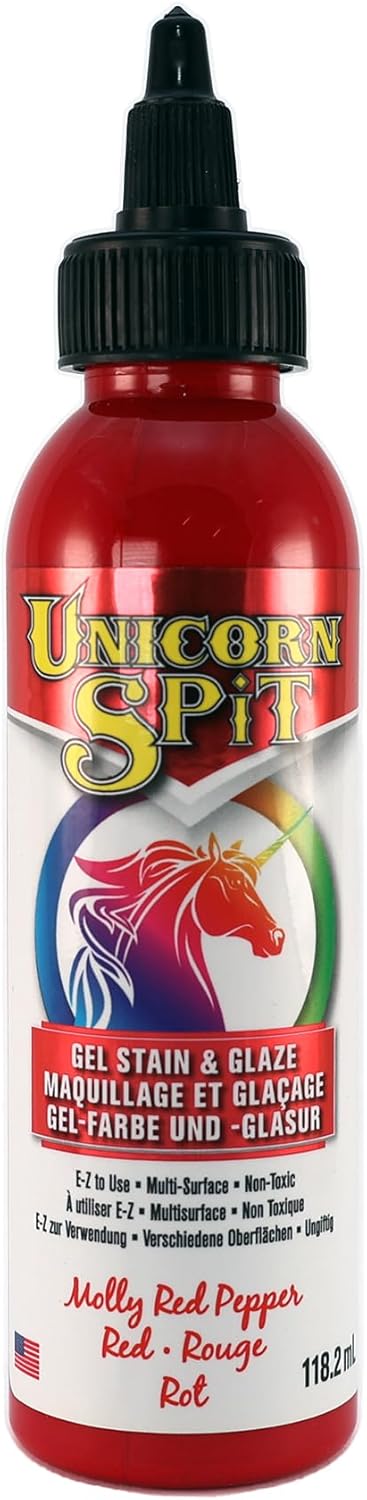 Unicorn SPiT 5770002 Gel Stain and Glaze, Molly Red Pepper 4.0 FL OZ Bottle...