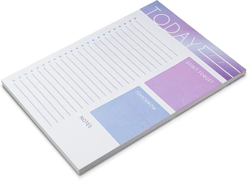 GSM Brands Daily To Do List Notepad, Trendy Ombre Design with Checklist, Don't Forget, Tomorrow and Notes Sections (7 x 10, 60 Pages)...