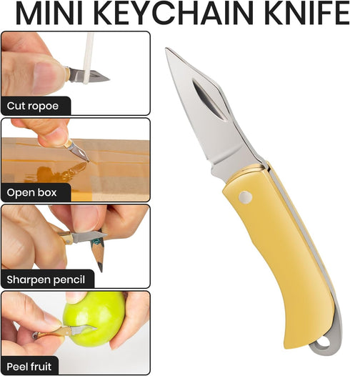 Mini Pocket Knife with Retro Lighter, EDC Small Folding Knife, Keychain Knife Set for Camping Survival, Gadgets for Men, Easy for Everyday Carry (...