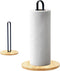 Wood Paper Towel Holder,Paper Towel Holder Countertop,Black Towel Holder Free-Standing with Non-Slip Wooden Base for Kitchen Countertop, Farmhouse...