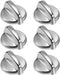Upgraded WB03T10284 PS2321076 Burner Control Knobs 6 Pack Stainless Steel Finish - Fit for General Electric GE Range/Stove/Oven Knob - Replaces 1373043 AP4346312 AH2321076 EAP2321076
