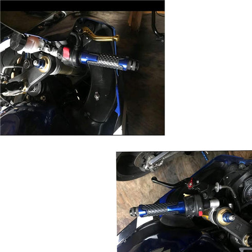 2Pcs 7/8''22mm Motorcycle Handlebar Grips Handle Grips Compatible with GSXR GSX-R 125 150 600 750 1000-Blue...