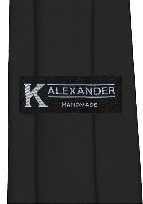 K. Alexander Black Ties New Mens Solid Color Black Neckties - 2 PACK...