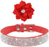 Cute Dog Collar with Bling Rhinestone, Fancy Crystal Diamond Glitter Pretty Jewel Soft Cat Collars for Small Medium Large Breed Dogs Girl Female P...