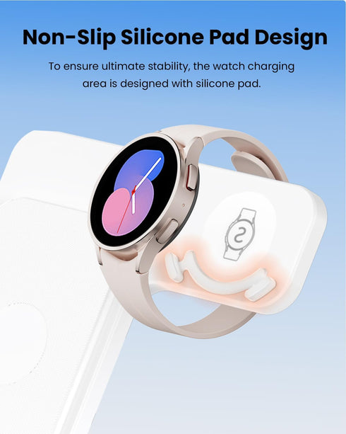 3 in 1 Wireless Charger Stand for Samsung, CIYOYO Fast Phone Charging Station for Galaxy Watch5 Pro/4/3/Active2/1, S24 Ultra/S24 Plus/S23/S22/S21/...