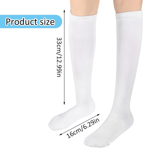 2 Pairs Compression Socks for Women & Men-Knee High Compression Stockings,Casual Solid Colors Fashion Breathable Tube Socks,Good Support for Runni...