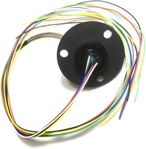 Taidacent Hollow Slip Ring Signal Power Continued 2/4/6/12 Road Collector Ring Conductive Electric Motor Slip Ring Rotating Connector (5mm Inner D...