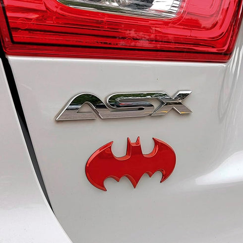 Fan Emblems Batman 3D Car Badge - 1989 Batwing Logo (Red Chrome: 3.8 x 1.8 x 0.2 inches)...
