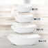 Posh Setting Square Plastic Serving Bowls, Small White Plastic Candy Bowls, 4 Pack Plastic Disposable Party Snack, Buffet, Chips, or Salad Bowl, H...