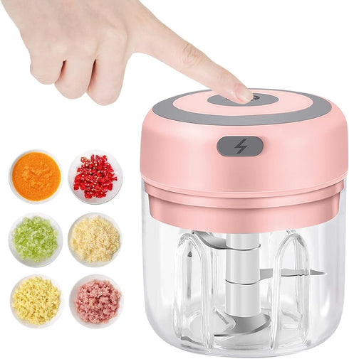Electric Garlic Chopper, 250ML Food Chopper USB, Mini Vegetable Chopper, Garlic Mincer, Onion Chopper, Portable Small Food Processor for Garlic, G...