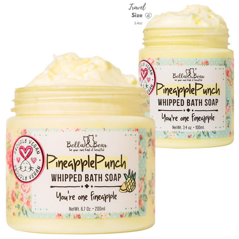Bella & Bear Pineapple Whipped Soap - Paraben Free - Cruelty-Free Vegan Body Wash And Shave Cream, 6.7oz (6.7 oz)...