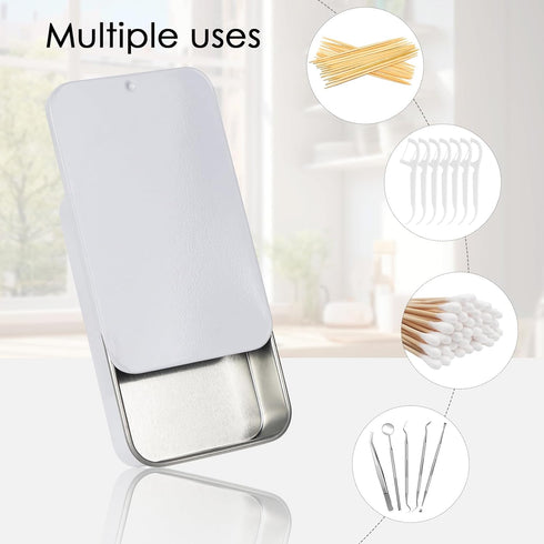 6 Pack Portable Dental Floss Case, Metal Sliding Dental Pick Dispenser, Refillable Travel Floss Pick Organizer Case for for Teeth Cleaning...