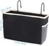 Canvas Bedside Storage Hanging Organizer for Dorm Bunk Bed Rails, Black Container for Tablet, Magazine, and Essentials, 11.81 X 7.48 X 5.11 Inches...