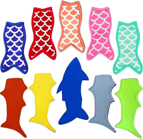 Popsicle Holder Bags Mermaid and Shark Ice Pop Sleeves Freezer Reusable Popsicle Covers 10 Pc...