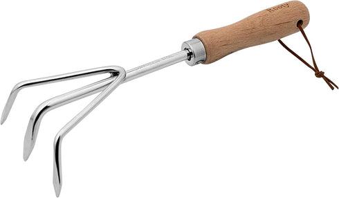 Rooty Hand Cultivator with Stainless Steel, Wooden Handle,Easy for Garden Weeding Cultivating,Soil Loosening/Rust Resisitant...