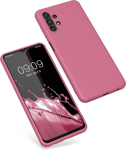 kwmobile Case Compatible with Samsung Galaxy A13 4G Case - Soft Slim Protective TPU Silicone Cover - Dark Rose...