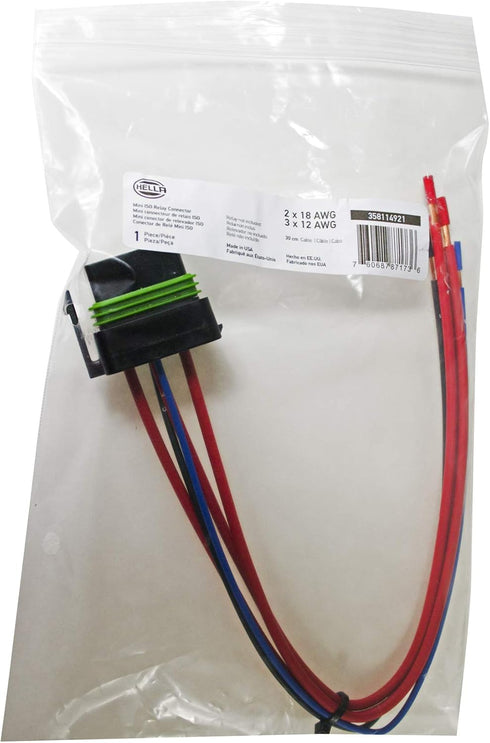 HELLA H84709001 Pig-Tail Wire Harness for Mini ISO Weatherproof Relays...