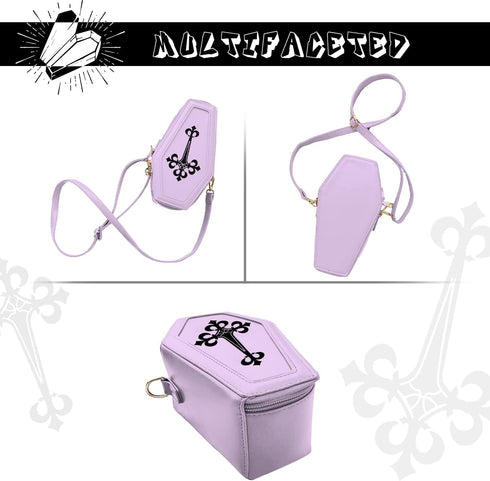 KUANG! Women's Gothic Pu Leather Shoulder Bag Coffin Shaped Handbag Purses Square Box Crossbody Bag for Halloween Party...
