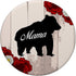 Mama Bear Silhouette Flower Vintage Animal Mom Women PopSockets Swappable PopGrip...