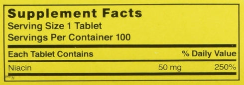 Nature's Blend Niacin 50 Milligram 100 Tabs...