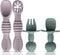 4pc Silicone Baby Spoons Self Feeding Baby Utensils 6-12 Months - 3 Baby Spoon - 1 Baby Fork - Toddler Cutlery Set - BPA Free, Dishwasher Safe, Ba...