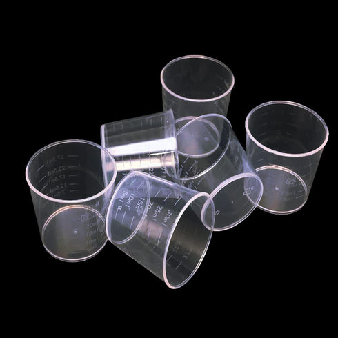 60 Pcs Plastic Graduated Cups, 30ml/1oz Clear Scale Cups with 50 Pcs Wooden Stirring Sticks for Epoxy, Resin, Stain, Mixing Paint...