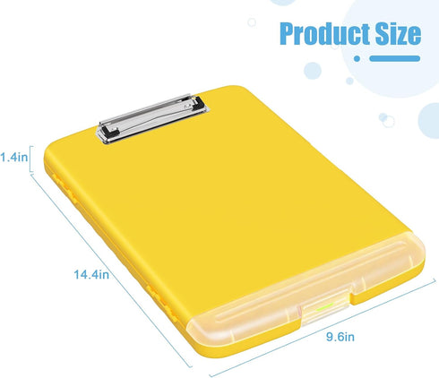 Hongri Plastic Clipboard with Storage, Folder Nursing Clipboard Side Opening, Heavy Duty Clips, Slim Clipboard Storage Box, Light Weight, Smooth W...