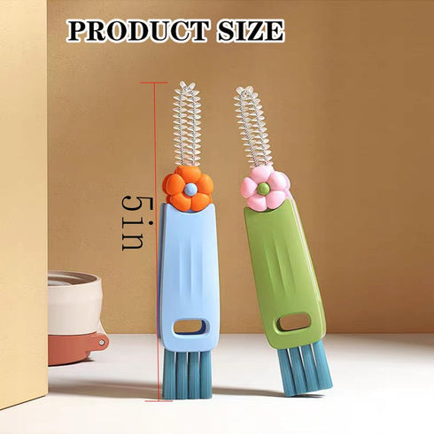 3 in 1 Cup Lid Cleaning Brush,3 Pack Multifunctional Cleaning Brush Cup Crevice Cleaning Tools,Home Kitchen Crevice Cleaning Brush Portable Bottle...