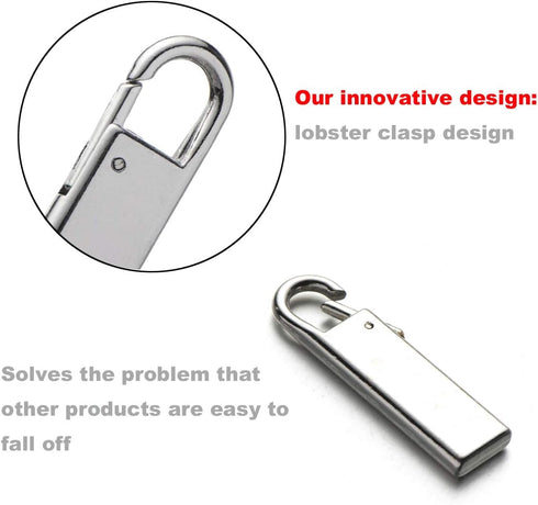 Zpsolution Zipper Pull Replacement Metal Zipper Handle Mend Fixer for Luggage Suitcases Bags...
